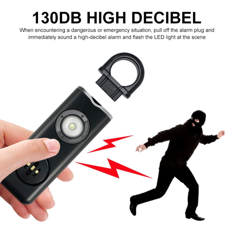 Anti-wolf Alarm Rechargeable Female Student Self-defense Keychain, Rechargeable White, Rechargeable Black Anti-wolf Alarm Rechargeable Female Student Self-defense Keychain, Rechargeable White, Rechargeable Black